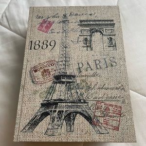 Magnetic Paris book-shaped storage memory boxes